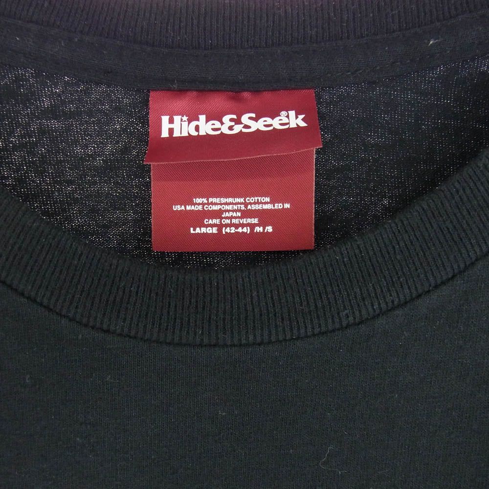 HideandSeek ハイドアンドシーク EAGLE S/S TEE イーグル ヘッド プリント 半袖 Tシャツ ブラック系 L【中古】