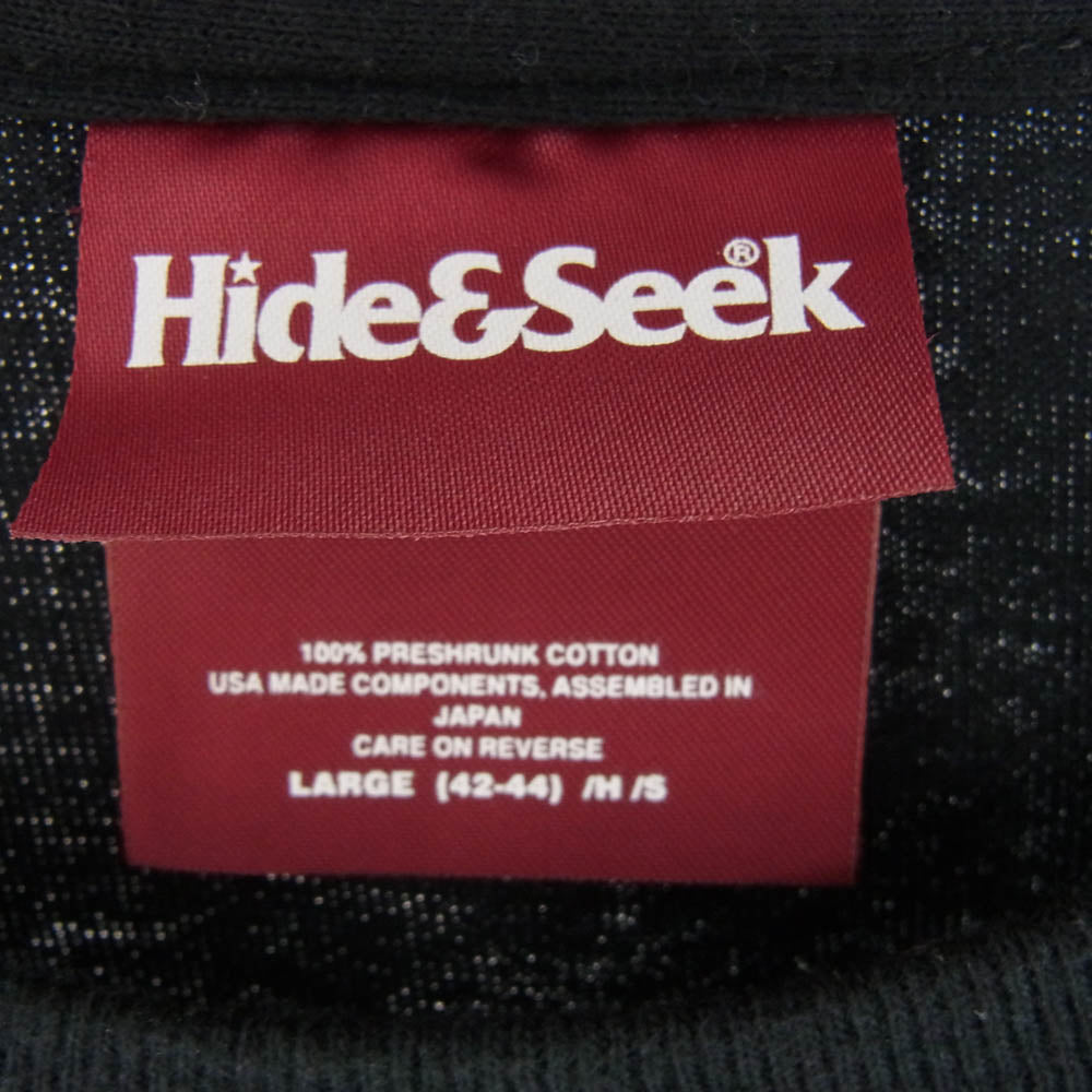 HideandSeek ハイドアンドシーク EAGLE S/S TEE イーグル ヘッド プリント 半袖 Tシャツ ブラック系 L【中古】
