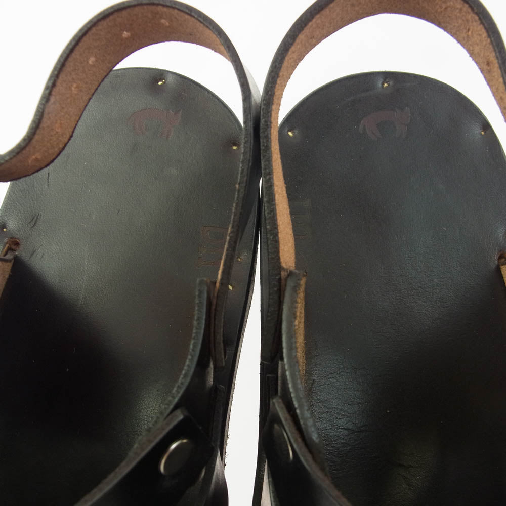 JUTTA NEUMANN ユッタニューマン BENNO ベンノ レザー メッシュ サンダル ブラック系 D11【美品】【中古】