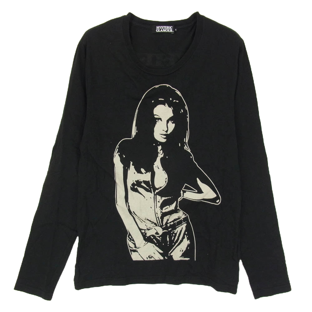 HYSTERIC GLAMOUR ヒステリックグラマー ヒスガール プリント 長袖 Tシャツ ブラック系 S【中古】