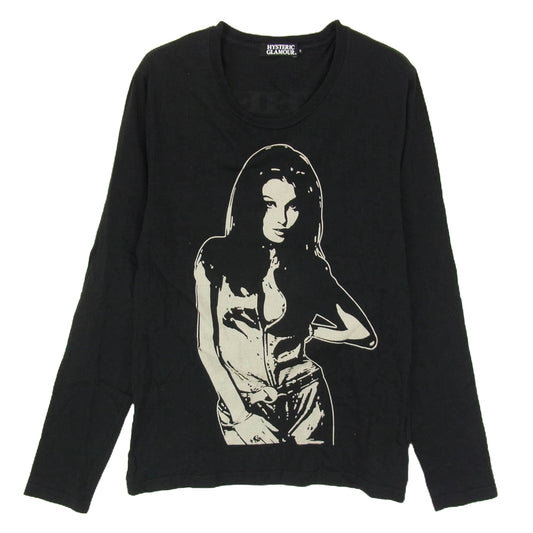 HYSTERIC GLAMOUR ヒステリックグラマー ヒスガール プリント 長袖 Tシャツ ブラック系 S【中古】