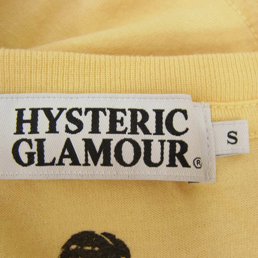 HYSTERIC GLAMOUR ヒステリックグラマー 0241CT23 COURTNEY LOVE コートニーラブ フォトプリント 半袖 Vネック Tシャツ カットソー イエロー系 S【中古】