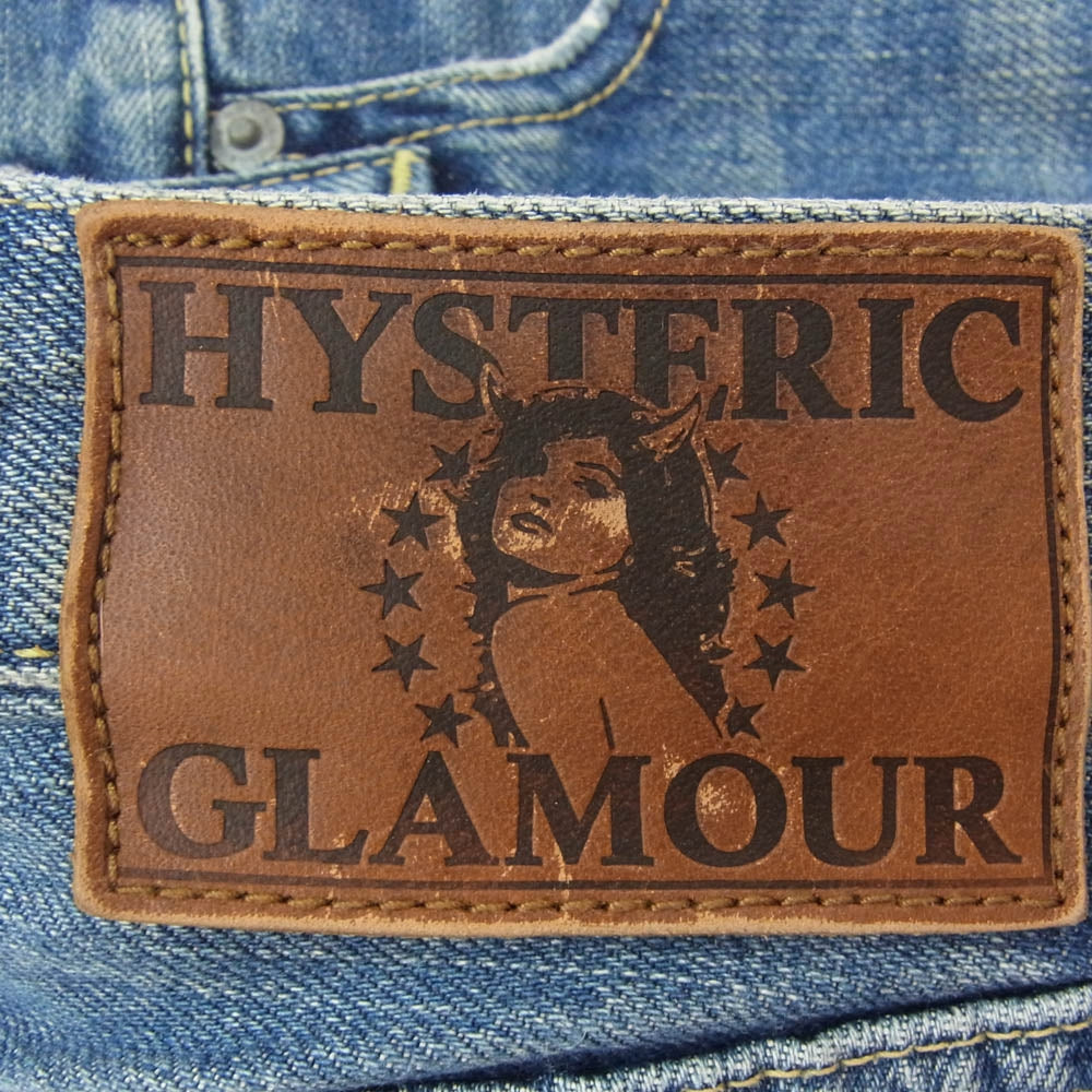 HYSTERIC GLAMOUR ヒステリックグラマー 0222AM04 CSR加工 デニム ショートパンツ ハーフパンツ インディゴブルー系 30【中古】