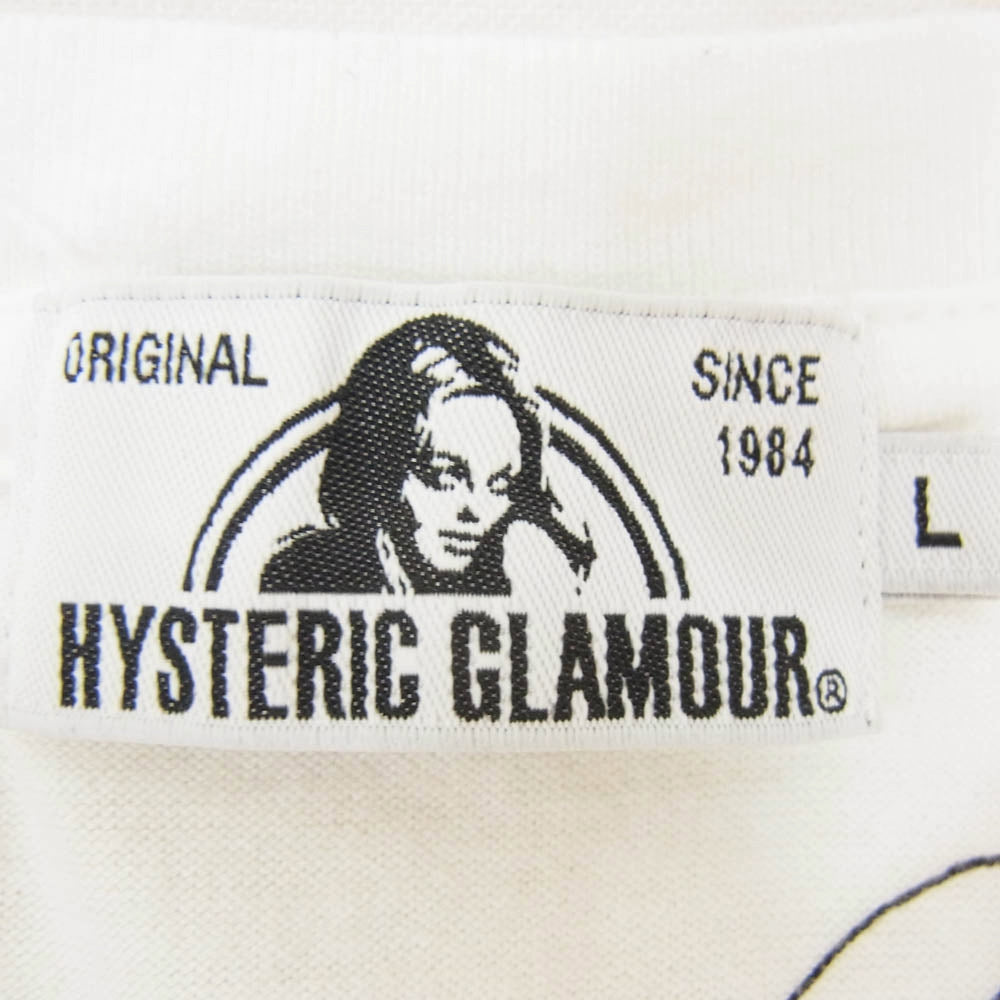 HYSTERIC GLAMOUR ヒステリックグラマー 02182CT41 × skoloct × スコロクト プリント Tシャツ カットソー ホワイト系 L【中古】