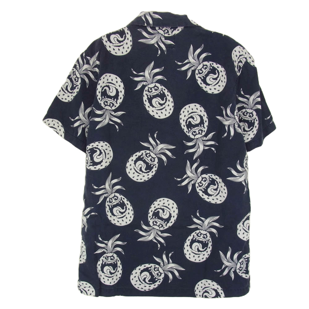 HYSTERIC GLAMOUR ヒステリックグラマー 0261AH11 レーヨン アロハシャツ オープンカラー 半袖 シャツ ネイビー系 S【中古】