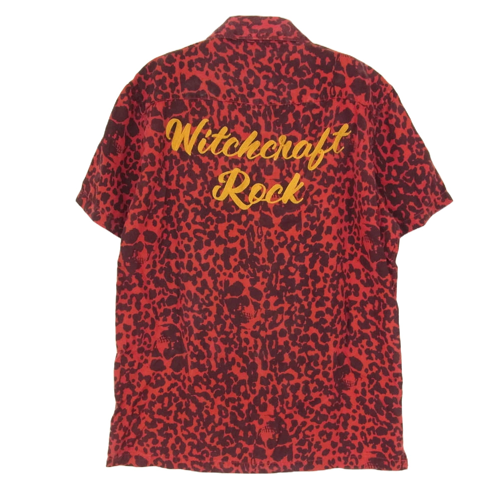 HYSTERIC GLAMOUR ヒステリックグラマー 0261AH09 スカルレオパード柄  アロハシャツ オープンカラー 半袖 シャツ レッド系 S【中古】