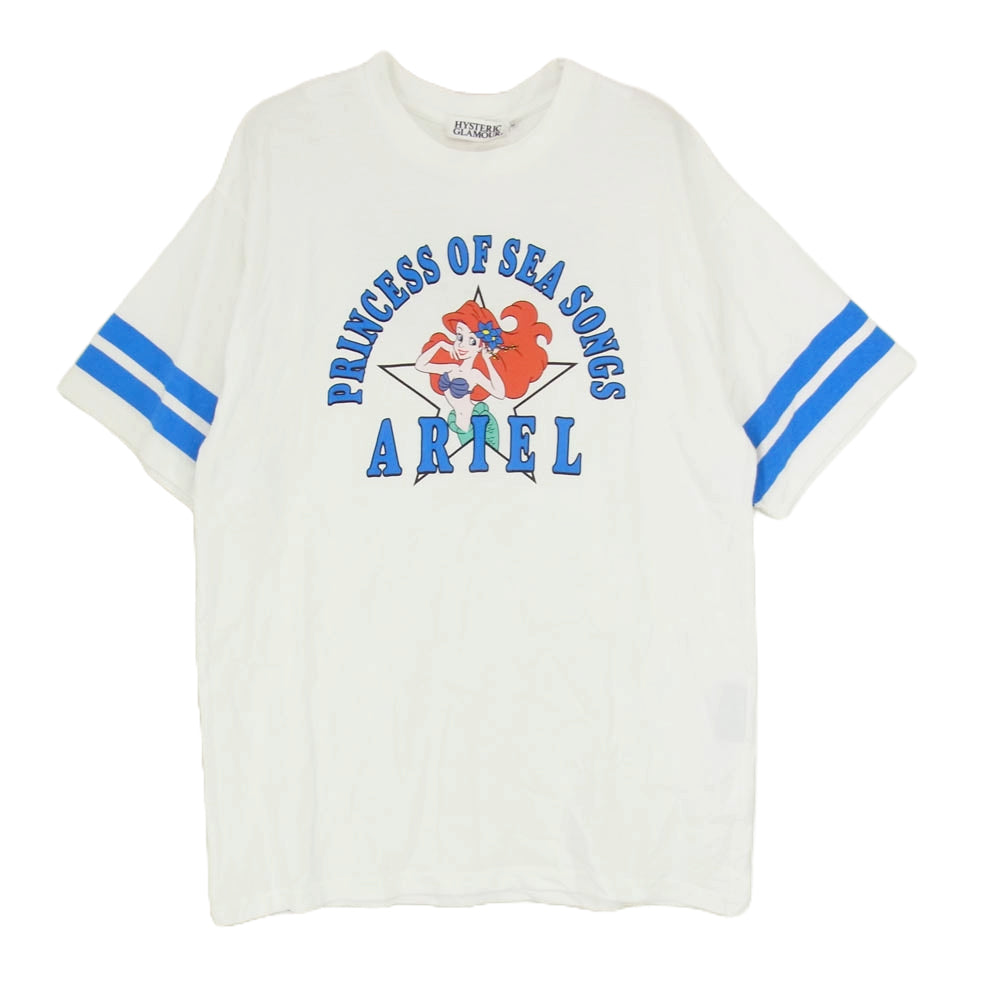 HYSTERIC GLAMOUR ヒステリックグラマー × Disney ディズニー リトルマーメード アリエル プリント 半袖 Tシャツ ホワイト系 M【中古】