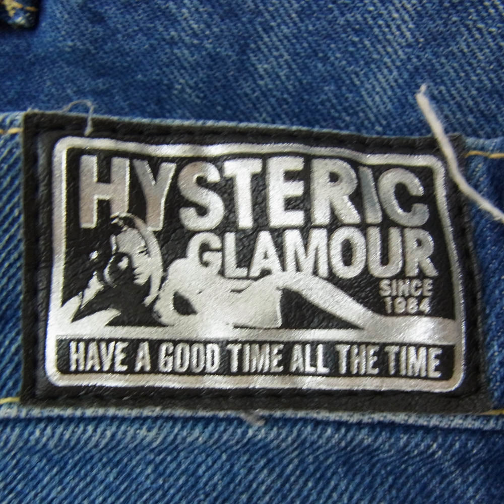 HYSTERIC GLAMOUR ヒステリックグラマー 01181AP05 ISKO スタッズポケット デニム ストレート パンツ インディゴブルー系 28【中古】