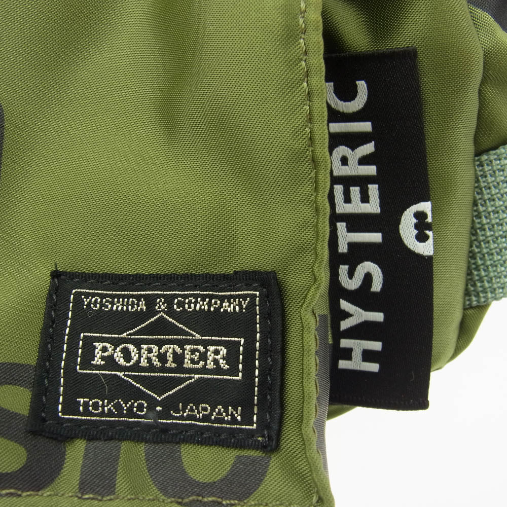 HYSTERIC GLAMOUR ヒステリックグラマー PORTER ポーター 別注 WAIST BAG TANKER タンカー ウエストバッグ ウエストポーチ カーキ系【中古】