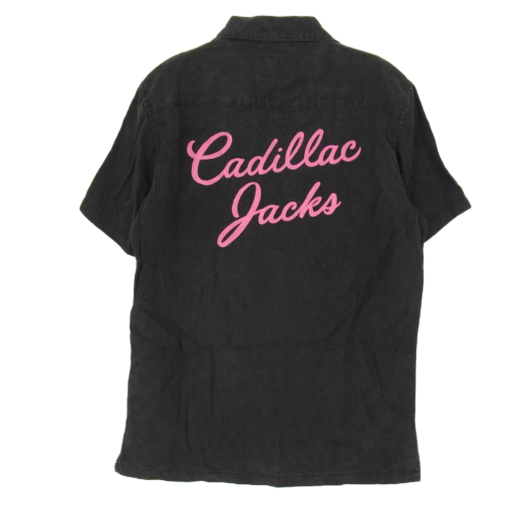 HYSTERIC GLAMOUR ヒステリックグラマー 16SS 0261AH15 野口強 Cadillac Jacks 刺繍 ボーリング レーヨン オープンカラー 半袖 シャツ ブラック系 S【中古】
