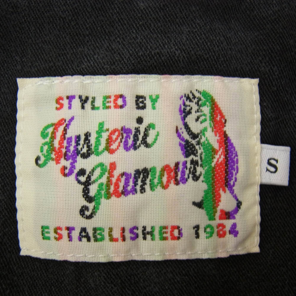 HYSTERIC GLAMOUR ヒステリックグラマー 16SS 0261AH15 野口強 Cadillac Jacks 刺繍 ボーリング レーヨン オープンカラー 半袖 シャツ ブラック系 S【中古】