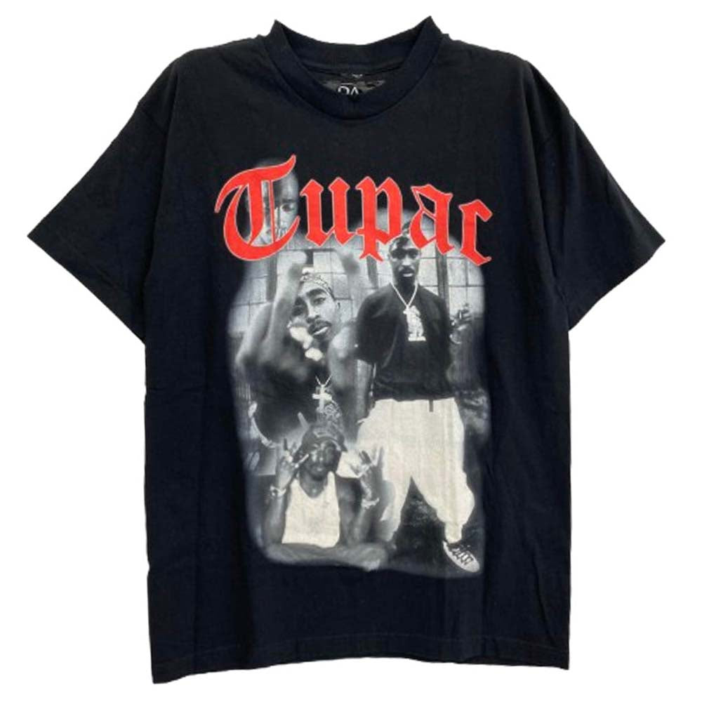 VLONE ヴィーロン 2pac ロゴプリント 半袖 Tシャツ ブラック系 L【中古】