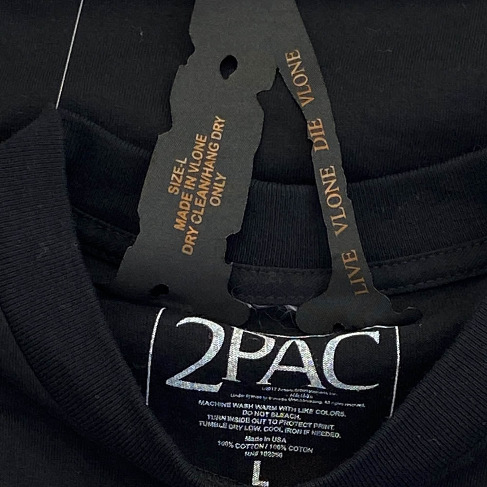 VLONE ヴィーロン 2pac ロゴプリント 半袖 Tシャツ ブラック系 L【中古】
