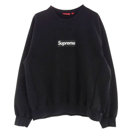 Supreme シュプリーム 25SS Washed Box Logo Crewneck ウォッシュド ボックスロゴ クルーネック スウェット トレーナー ブラック系 XXL【美品】【中古】