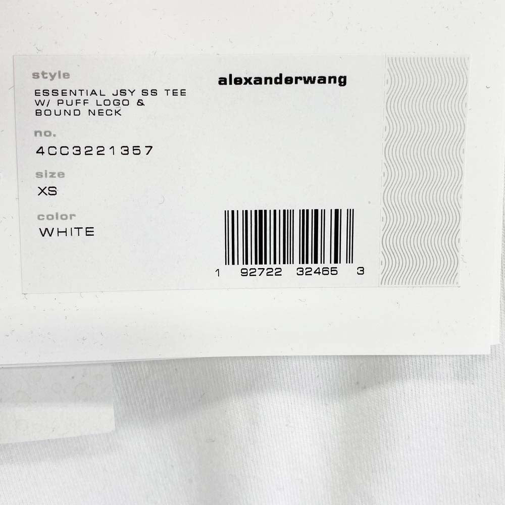 Alexander Wang アレキサンダーワン 4CC3221357 alexanderwang.t 発砲プリント ロゴ Tシャツ ホワイト ホワイト系 XS【新古品】【未使用】【中古】