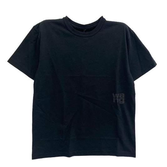 Alexander Wang アレキサンダーワン 4CC3221357 alexanderwang.t ロゴ クルーネック 半袖 Tシャツ ブラック ブラック系 XS【新古品】【未使用】【中古】