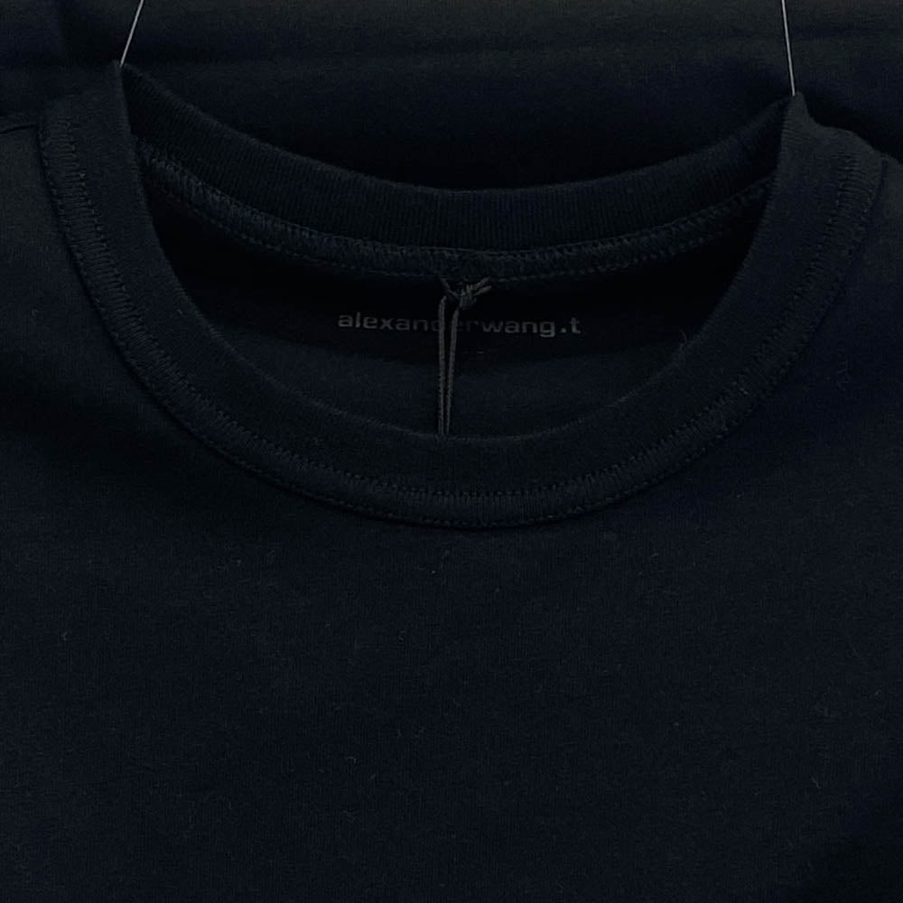Alexander Wang アレキサンダーワン 4CC3221357 alexanderwang.t ロゴ クルーネック 半袖 Tシャツ ブラック ブラック系 XS【新古品】【未使用】【中古】
