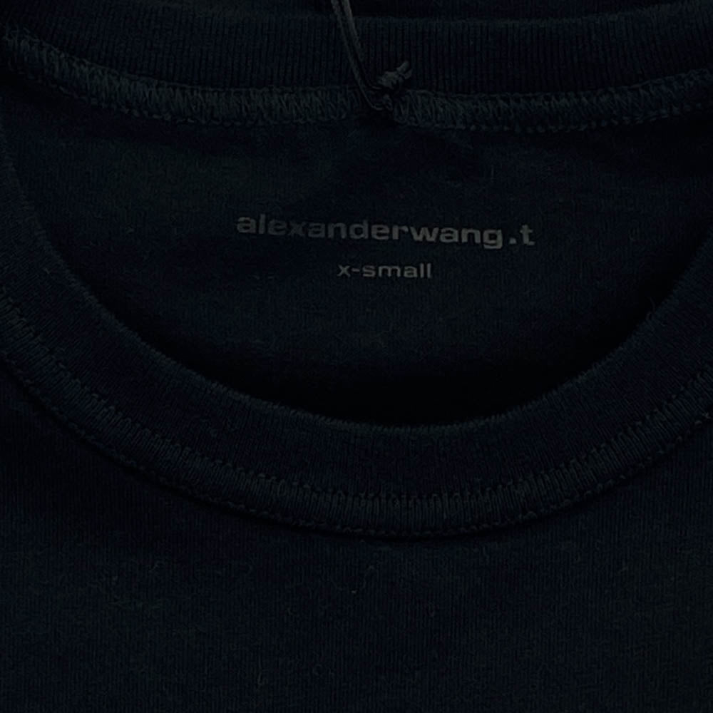 Alexander Wang アレキサンダーワン 4CC3221357 alexanderwang.t ロゴ クルーネック 半袖 Tシャツ ブラック ブラック系 XS【新古品】【未使用】【中古】