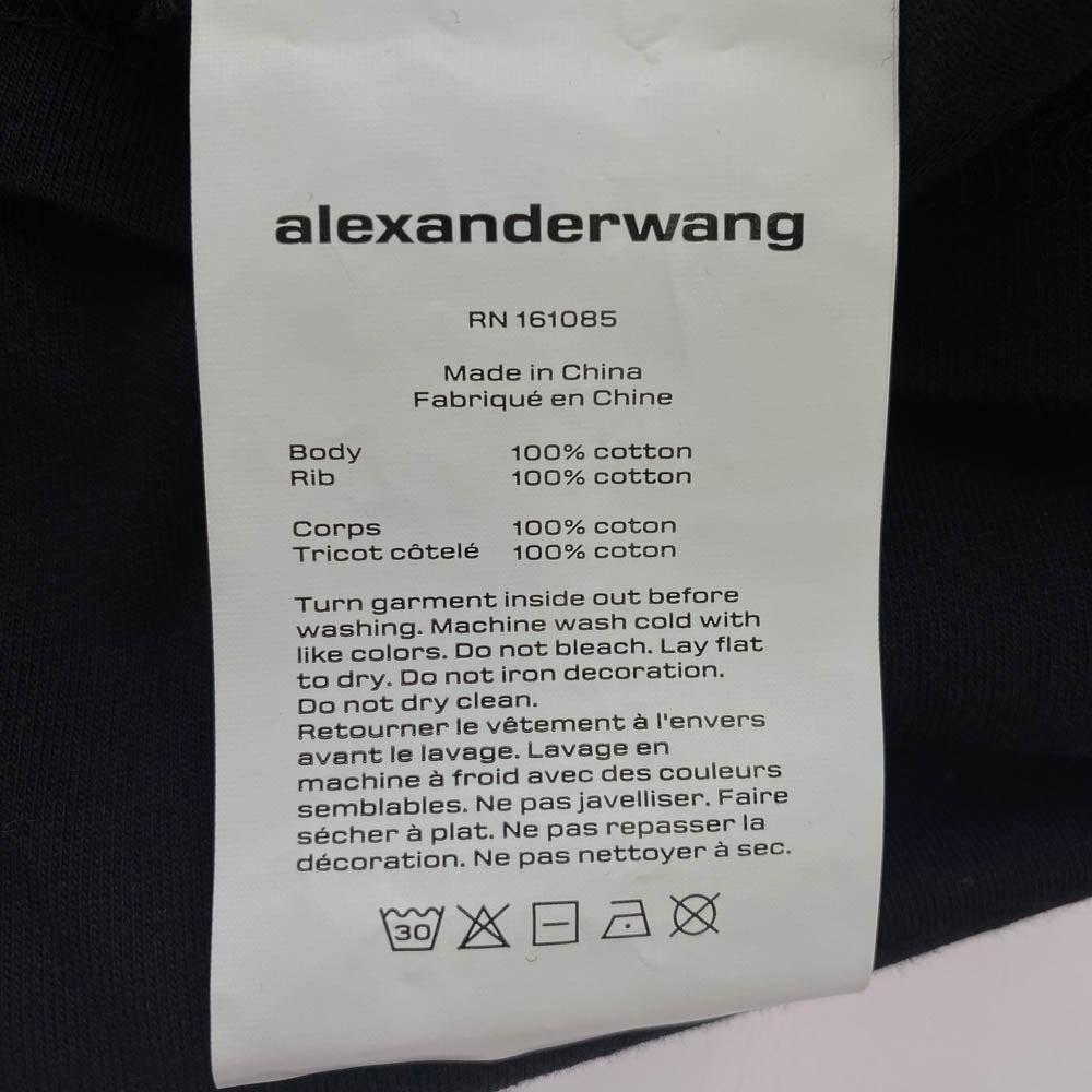 Alexander Wang アレキサンダーワン 4CC3221357 alexanderwang.t ロゴ クルーネック 半袖 Tシャツ ブラック ブラック系 XS【新古品】【未使用】【中古】