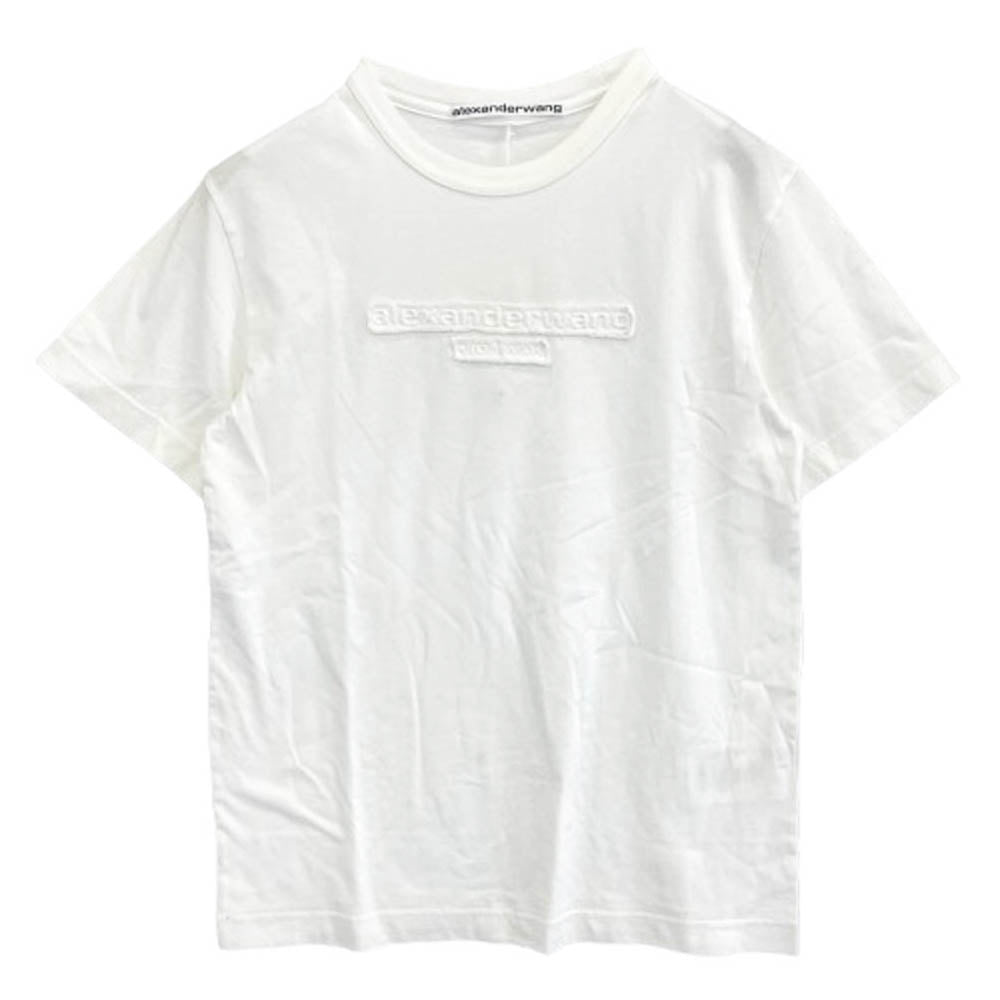 Alexander Wang アレキサンダーワン UCC1251786 alexanderwang.t DISTRESSED LOGO TEE ダメージ加工 ロゴ Tシャツ ホワイト ホワイト系 XS【新古品】【未使用】【中古】