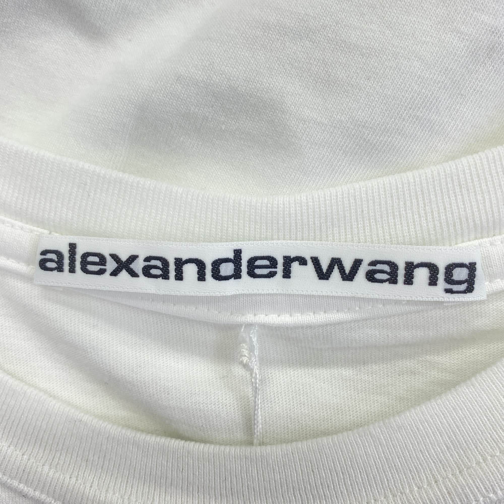 Alexander Wang アレキサンダーワン UCC1251786 alexanderwang.t DISTRESSED LOGO TEE ダメージ加工 ロゴ Tシャツ ホワイト ホワイト系 XS【新古品】【未使用】【中古】