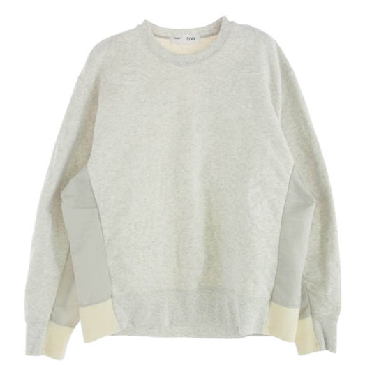 TOGA トーガ 24AW TZ242-JL987 TOO Embroidery sweatshirt ナイロン切替 刺繍 プルオーバー スウェットシャツ グレー系 S【中古】