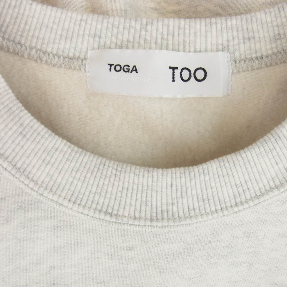 TOGA トーガ 24AW TZ242-JL987 TOO Embroidery sweatshirt ナイロン切替 刺繍 プルオーバー スウェットシャツ グレー系 S【中古】