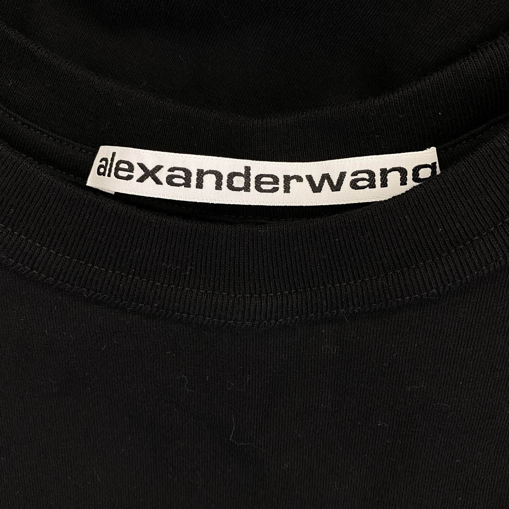 UCC1251786 alexanderwang.t DISTRESSED LOGO TEE ダメージ加工 ロゴ Tシャツ ブラック ブラック系 XS【新古品】【未使用】【中古】