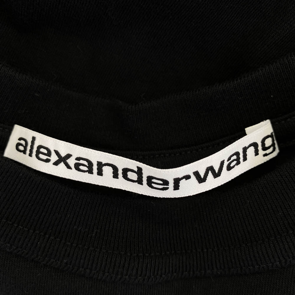 UCC1251786 alexanderwang.t DISTRESSED LOGO TEE ダメージ加工 ロゴ Tシャツ ブラック ブラック系 XS【新古品】【未使用】【中古】