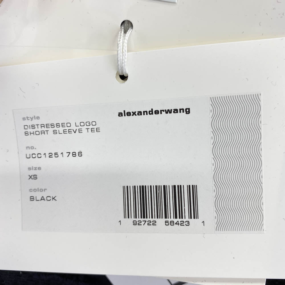 UCC1251786 alexanderwang.t DISTRESSED LOGO TEE ダメージ加工 ロゴ Tシャツ ブラック ブラック系 XS【新古品】【未使用】【中古】