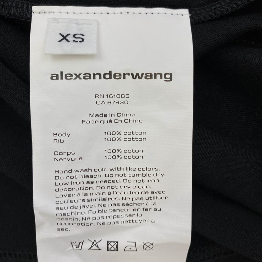 UCC1251786 alexanderwang.t DISTRESSED LOGO TEE ダメージ加工 ロゴ Tシャツ ブラック ブラック系 XS【新古品】【未使用】【中古】