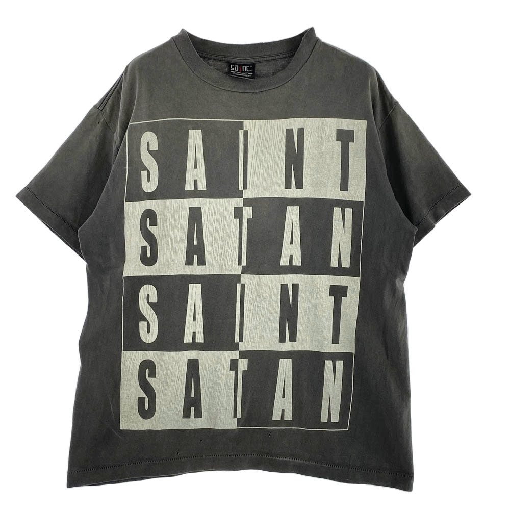 SAINT MICHAEL セントマイケル 23SS SM-S23-0000-008 MIGHTY DEVILS マイティー デビルズ ヴィンテージ加工 プリント 半袖 Tシャツ グレー系 M【中古】