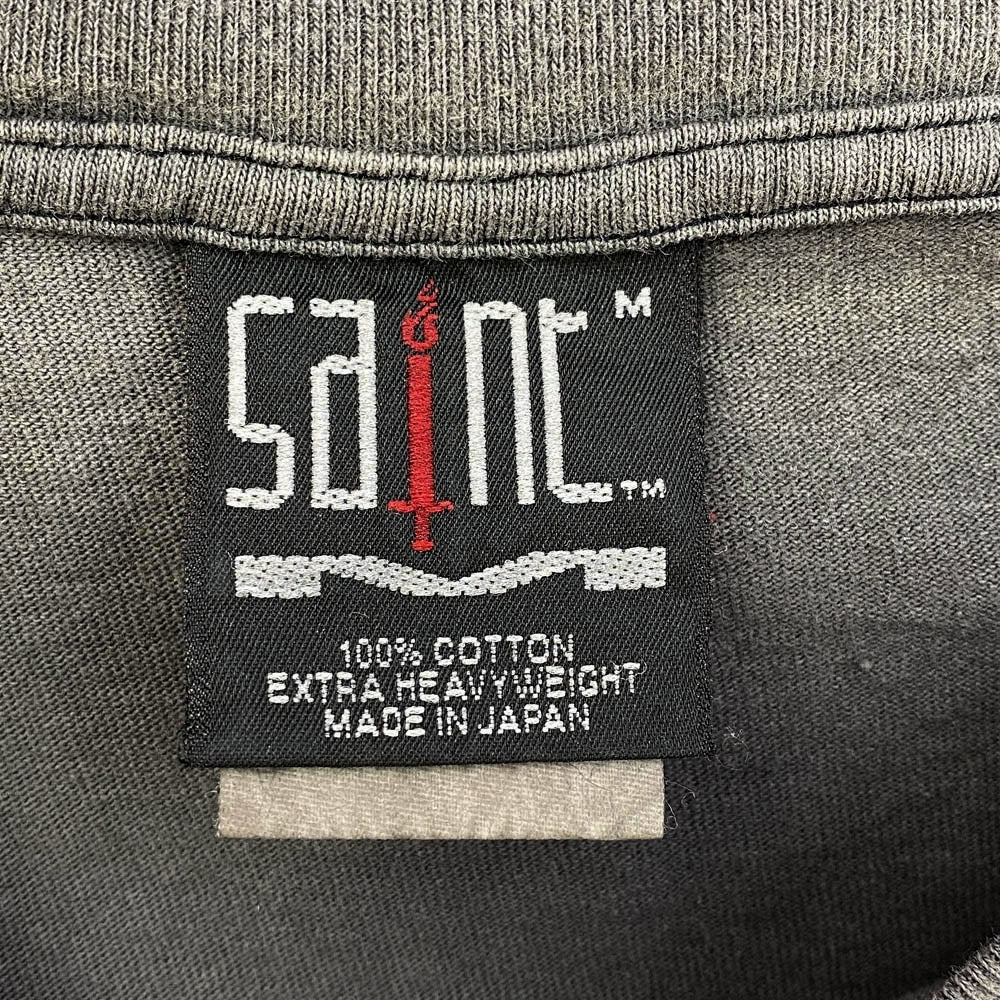 SAINT MICHAEL セントマイケル 23SS SM-S23-0000-008 MIGHTY DEVILS マイティー デビルズ ヴィンテージ加工 プリント 半袖 Tシャツ グレー系 M【中古】