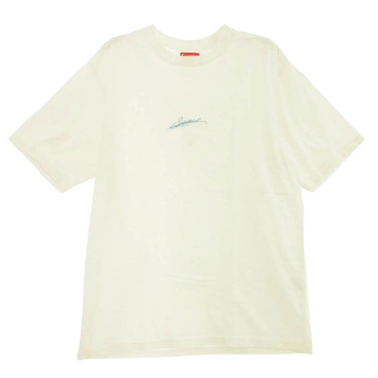 Supreme シュプリーム 20SS Signature S/S Top シグネチャー ロゴ 刺繍 半袖 Tシャツ ホワイト系 M【中古】