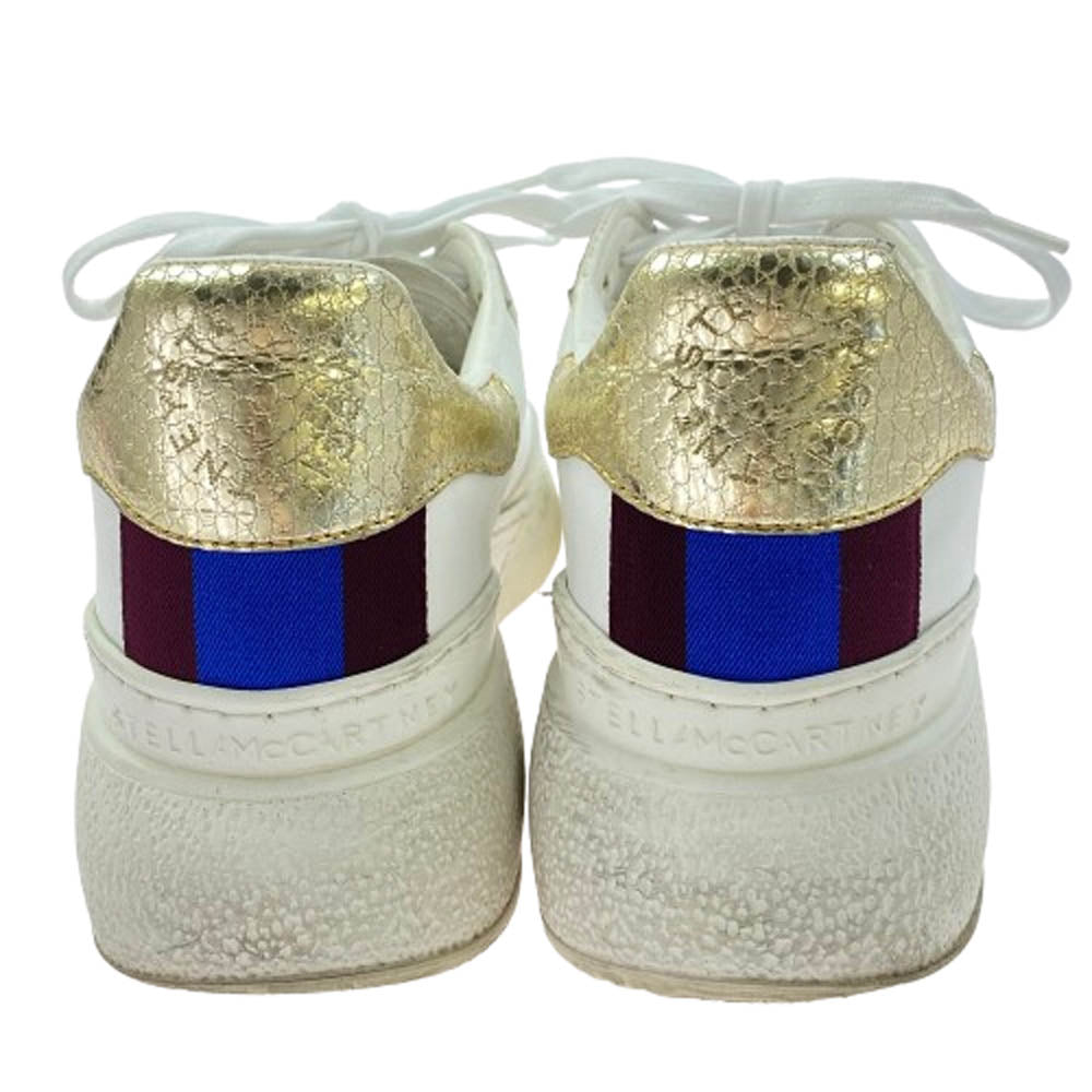 Stella McCartney ステラマッカートニー Loop ループ ロー スエード レザー スニーカー ホワイト×ゴールド ホワイト系 ゴールド系 41【中古】