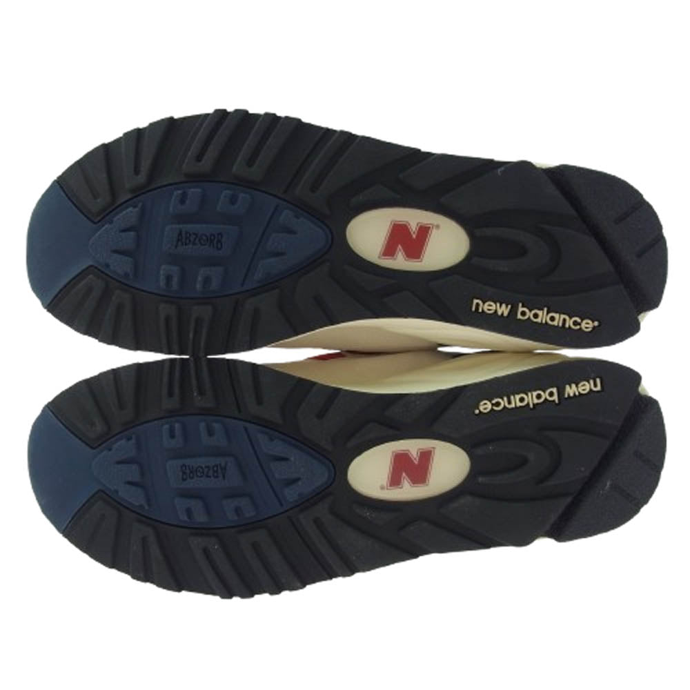 NEW BALANCE ニューバランス M990TA2 990V2 Red/White/Navy スエード メッシュ ローカット スニーカー ベージュ系 27.5cm【極上美品】【中古】
