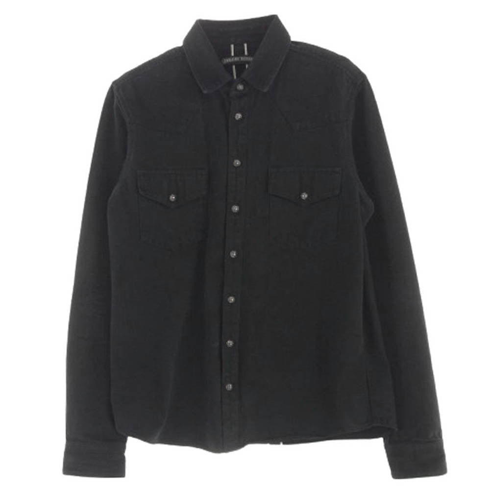CHROME HEARTS クロムハーツ（原本無） クロスボールボタン ブラックデニム クロスパッチ ウエスタン 長袖 シャツ ブラック系 L【中古】