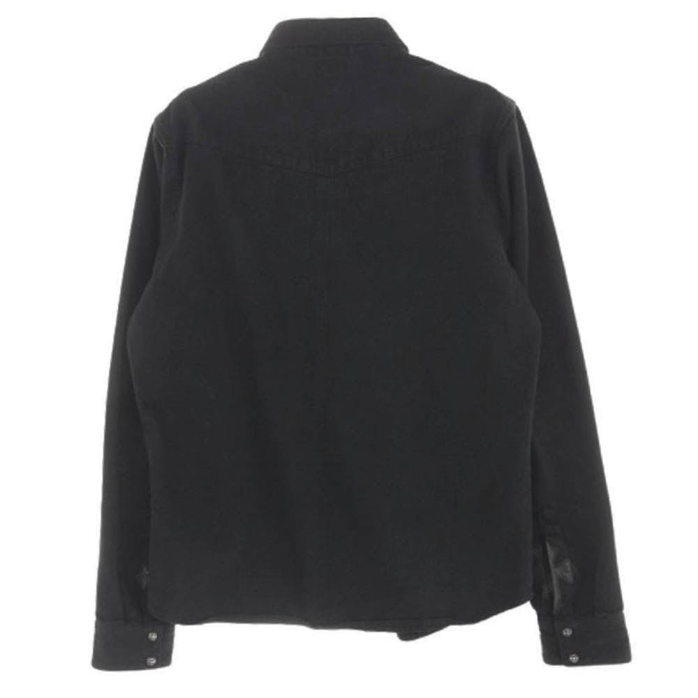 CHROME HEARTS クロムハーツ（原本無） クロスボールボタン ブラックデニム クロスパッチ ウエスタン 長袖 シャツ ブラック系 L【中古】