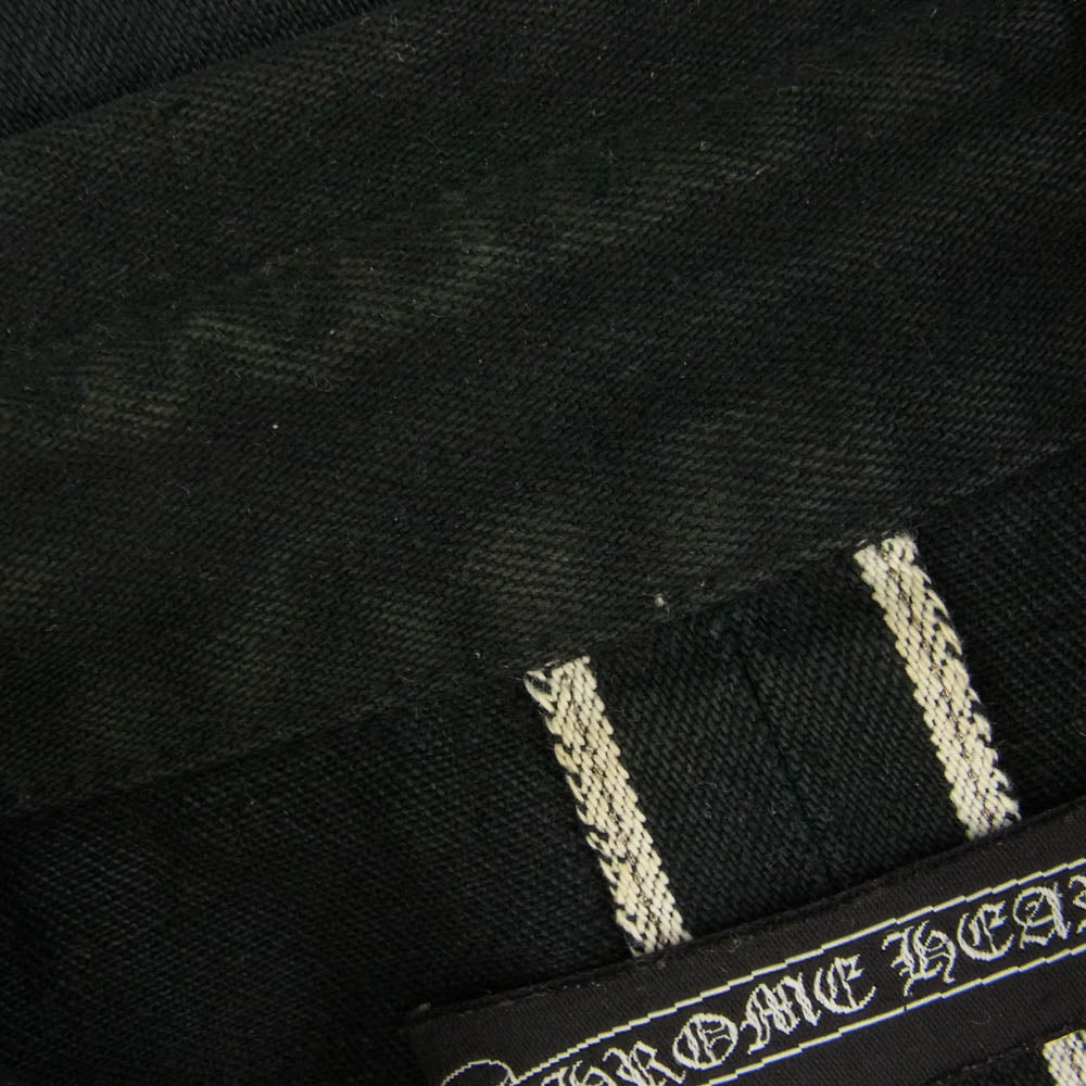 CHROME HEARTS クロムハーツ（原本無） クロスボールボタン ブラックデニム クロスパッチ ウエスタン 長袖 シャツ ブラック系 L【中古】