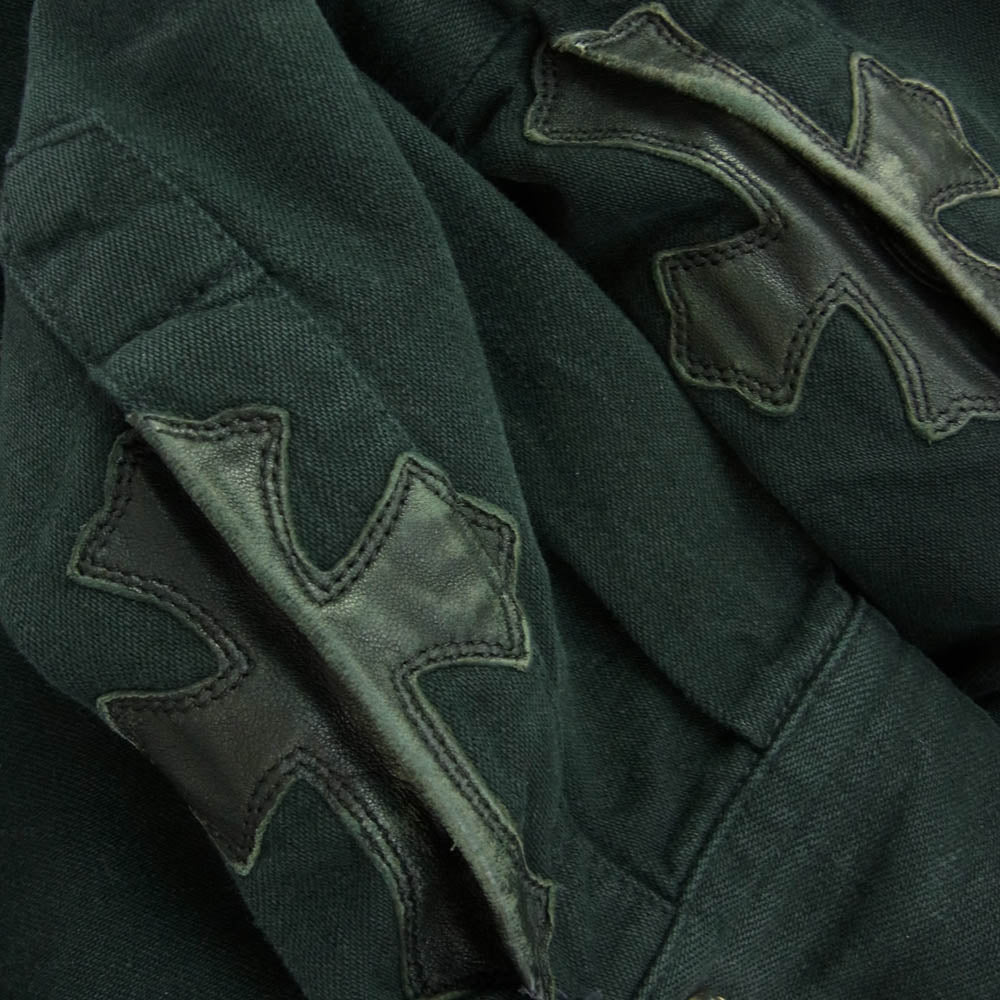 CHROME HEARTS クロムハーツ（原本無） クロスボールボタン ブラックデニム クロスパッチ ウエスタン 長袖 シャツ ブラック系 L【中古】