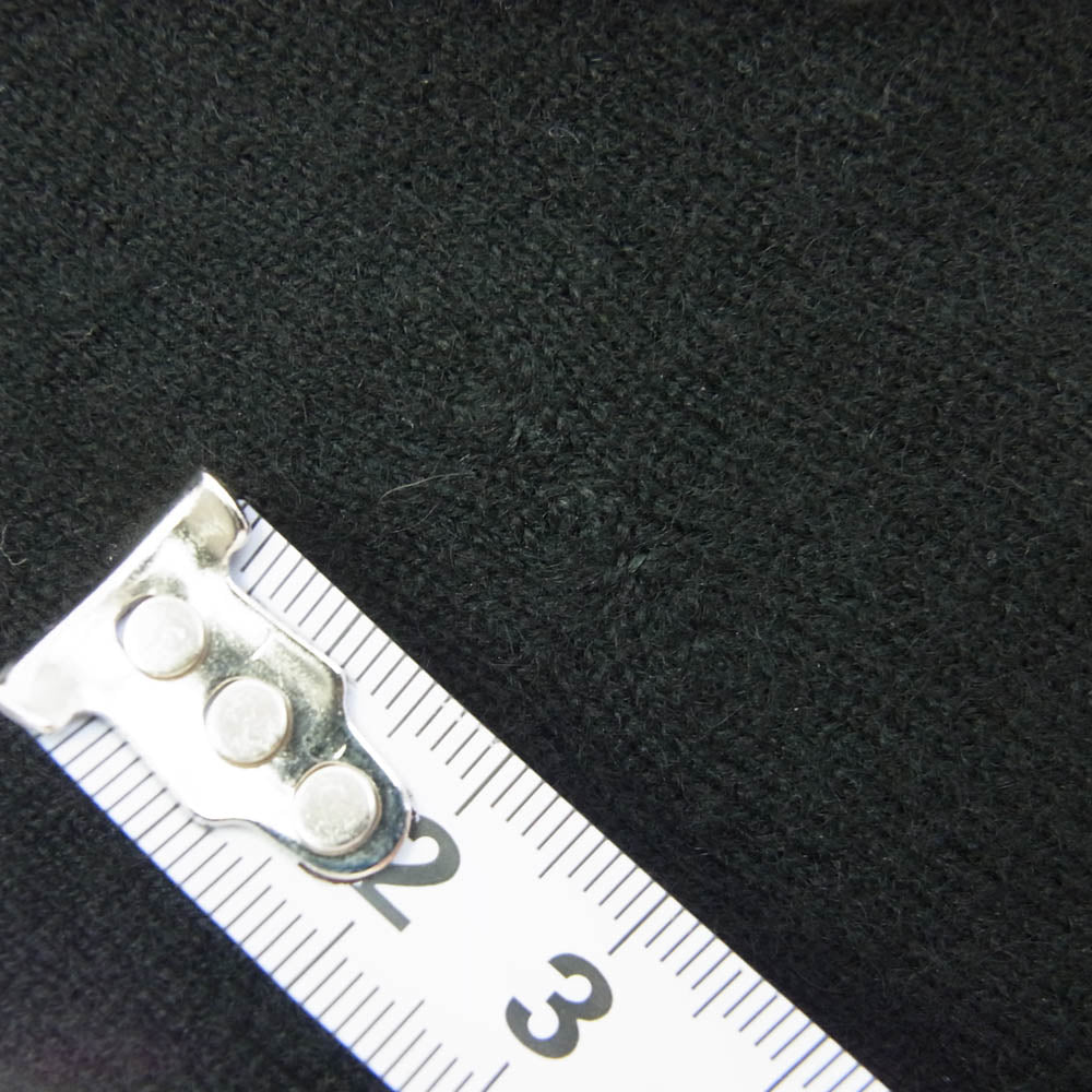 CHROME HEARTS クロムハーツ（原本無） カシミヤ100% クロスボールジップ バックレザークロスパッチ ハーフジップ パーカー ブラック系【中古】