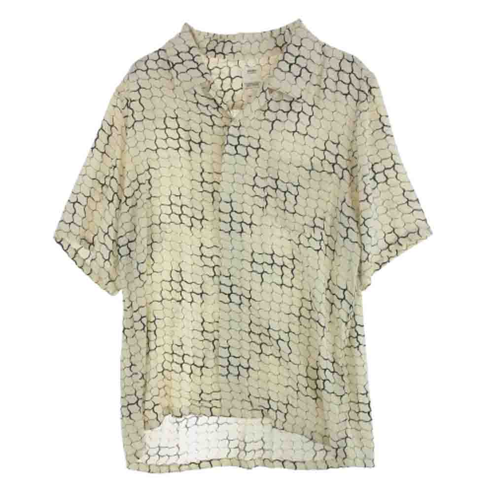 VISVIM ビズビム 20SS 120105011020 FREE EDGE SHIRT S/S LATTICE 総柄 開襟 フリーエッジ 半袖 シャツ オフホワイト系 2【中古】