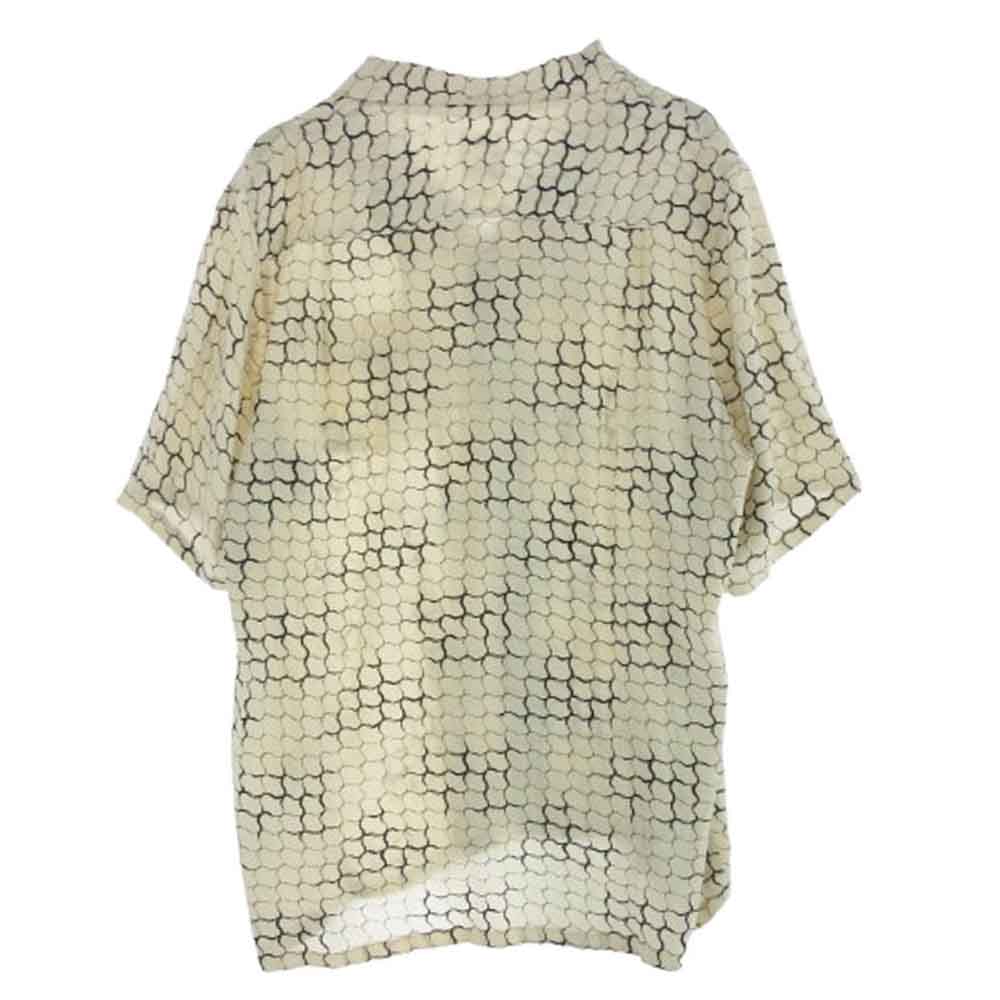 VISVIM ビズビム 20SS 120105011020 FREE EDGE SHIRT S/S LATTICE 総柄 開襟 フリーエッジ 半袖 シャツ オフホワイト系 2【中古】