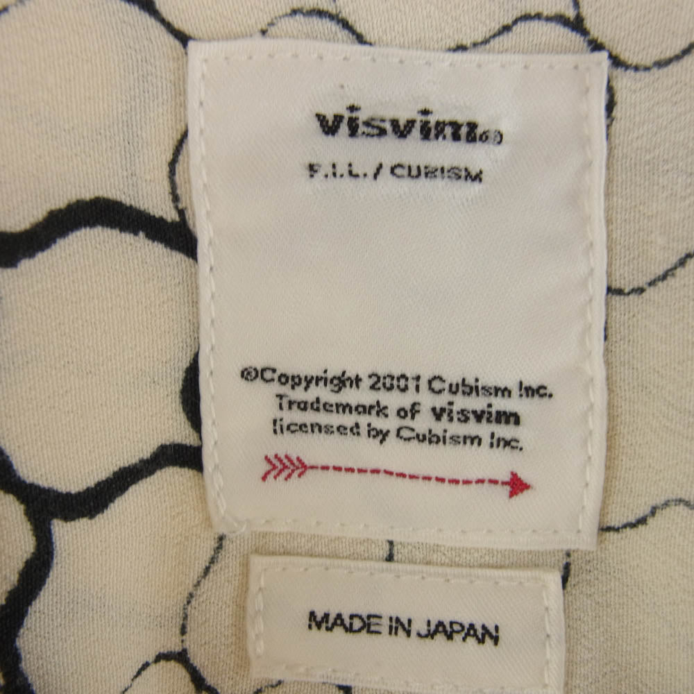 VISVIM ビズビム 20SS 120105011020 FREE EDGE SHIRT S/S LATTICE 総柄 開襟 フリーエッジ 半袖 シャツ オフホワイト系 2【中古】