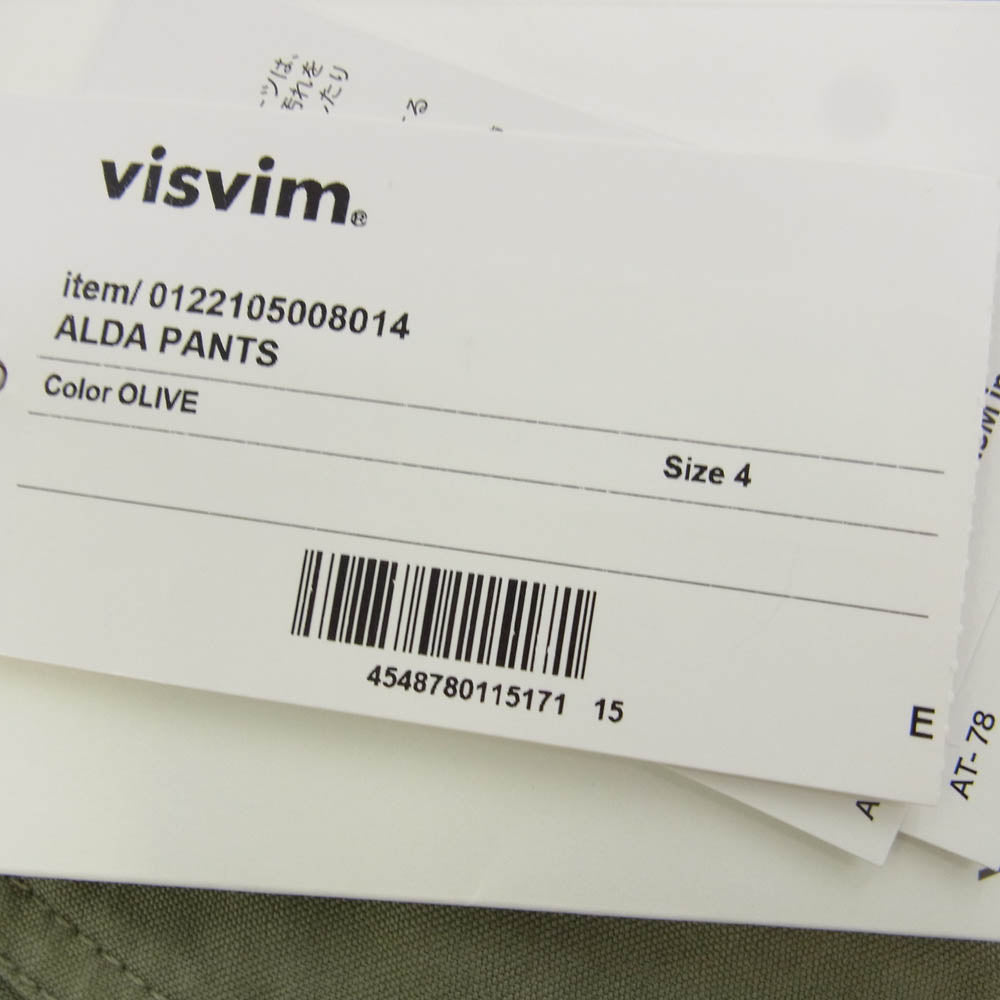 VISVIM ビズビム 0122105008014 ALDA アルダ シンチバック ベイカー パンツ カーキ系 4【中古】