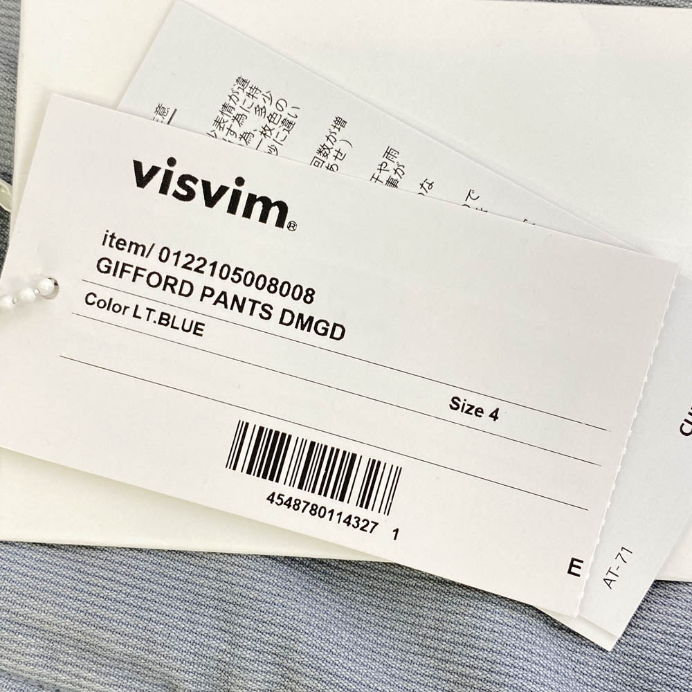 VISVIM ビズビム 22SS 0122105008008 GIFFORD PANTS DMGD ダメージ加工 パンツ グレー系 4【中古】