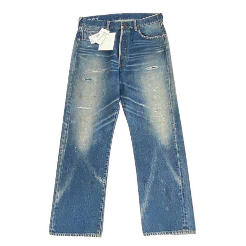 VISVIM ビズビム 21AW 0121205005014 SOCIAL SCULPTURE 01 DAMAGE ダメージ加工 デニムパンツ インディゴブルー系 W36【中古】
