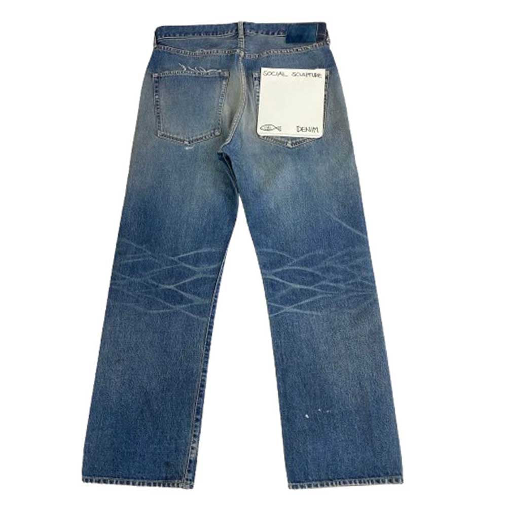 VISVIM ビズビム 21AW 0121205005014 SOCIAL SCULPTURE 01 DAMAGE ダメージ加工 デニムパンツ インディゴブルー系 W36【中古】