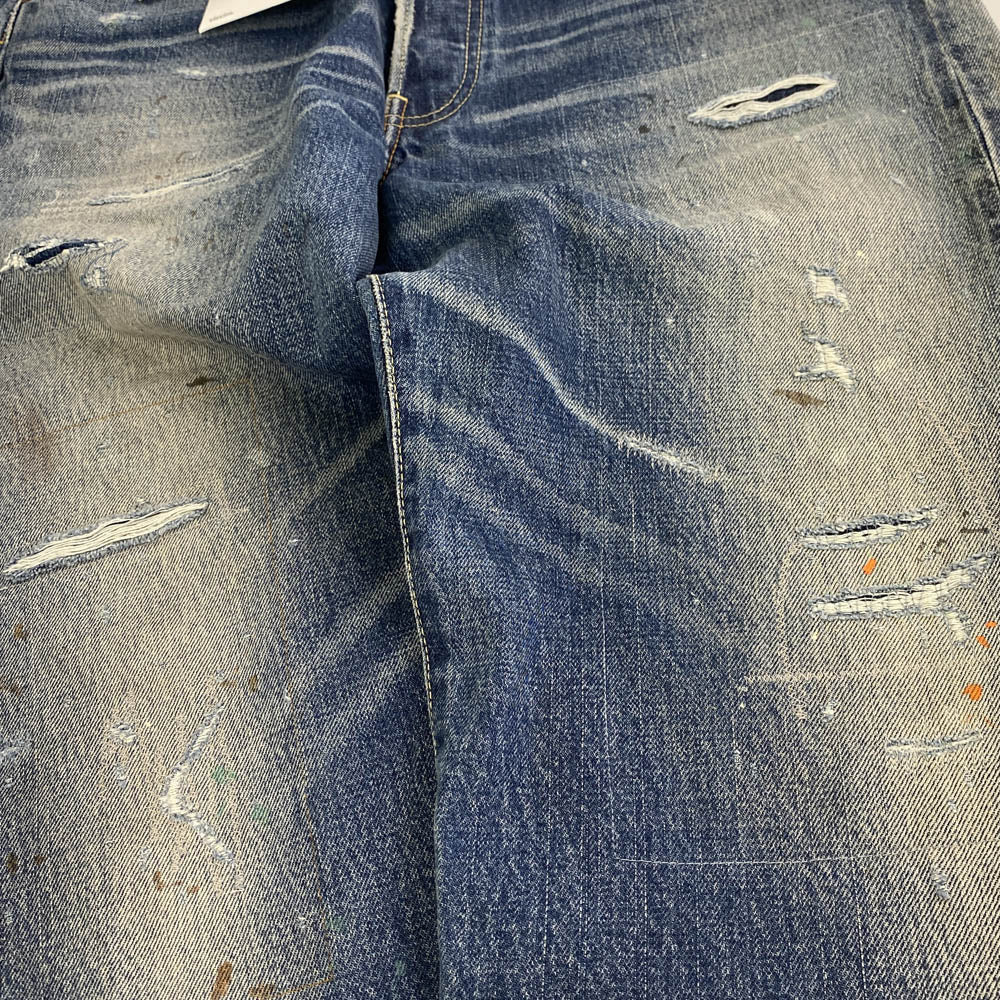 VISVIM ビズビム 21AW 0121205005014 SOCIAL SCULPTURE 01 DAMAGE ダメージ加工 デニムパンツ インディゴブルー系 W36【中古】