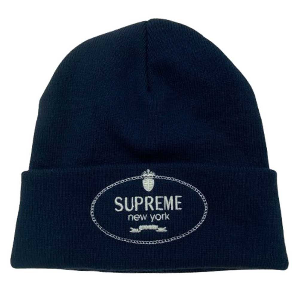 Supreme シュプリーム Crest Beanie クレスト ビーニー ニット帽 ネイビー系【新古品】【未使用】【中古】